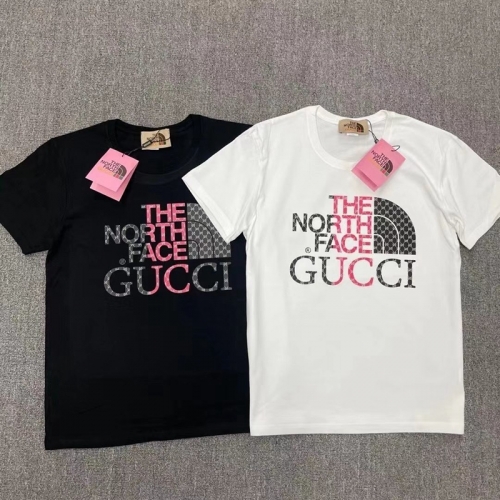 グッチ ザノースフェイス 半袖ｔシャツ 人気コラボ カジュアル Gucci ティシャツ 男女兼用 ファッション